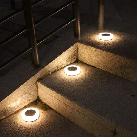 Lampa solară LED pentru grădină, în formă de cerc – lumină caldă, atmosferă magică
