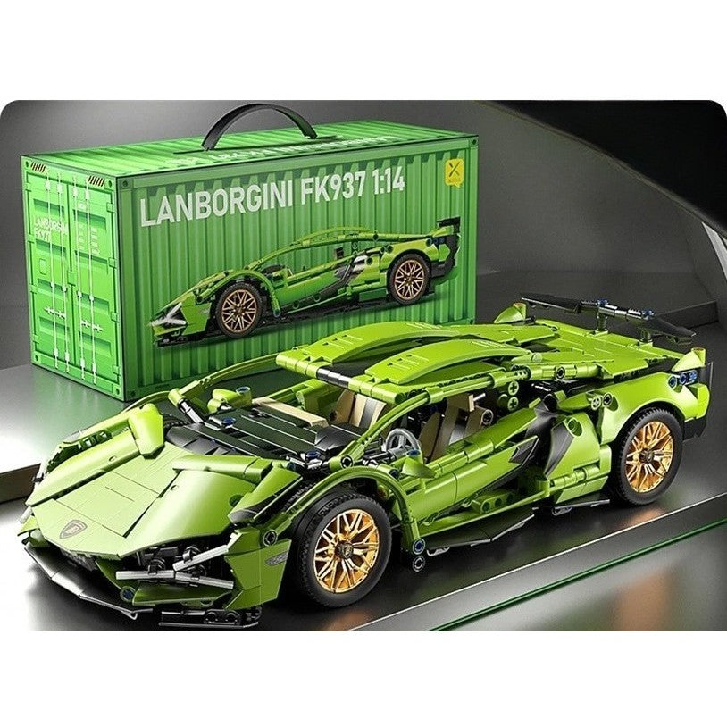 Joc de Construit, Flippy, Model Lamborghini, 1280 Piese, +6 Ani, Verde