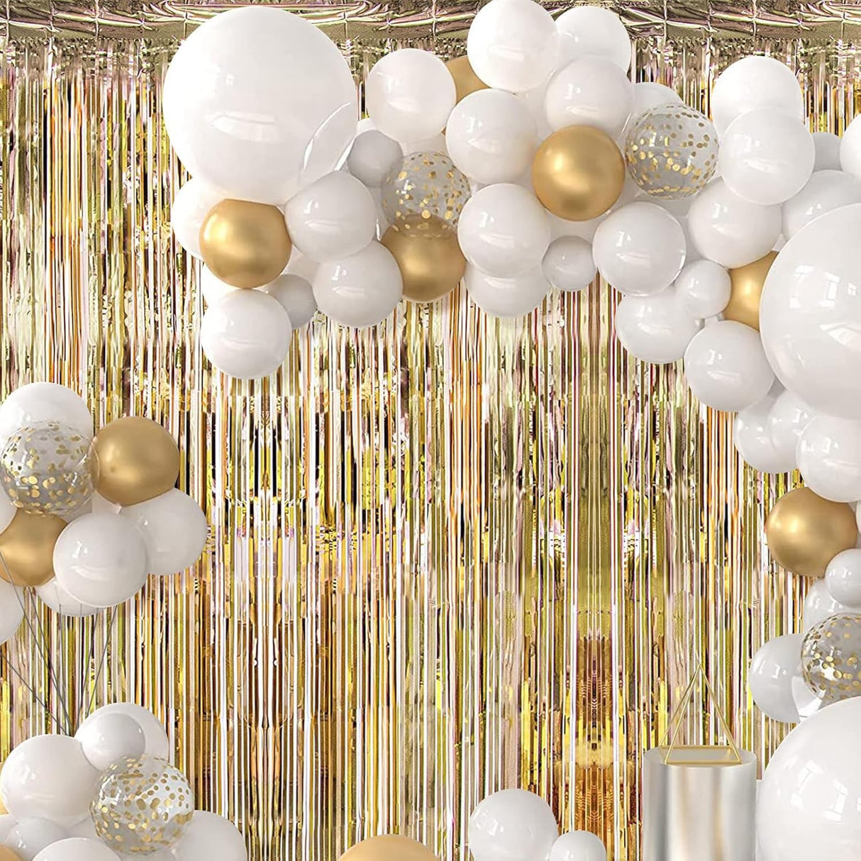 Perdea Franjurata, Vivimall, Model Decor Petrecere, pentru Fundal de Poze, Amenajare Colorata a Petrecerii, Dimensiune 100x200 cm, Gold Sampanie