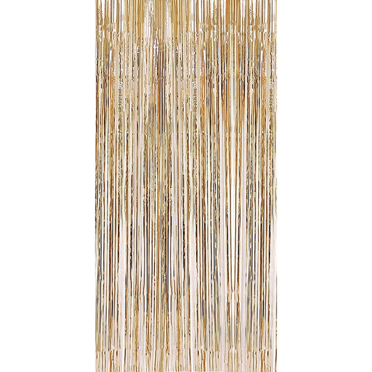 Perdea Franjurata, Flippy, Model Decor Petrecere, pentru Fundal de Poze, Amenajare Colorata a Petrecerii, Dimensiune 100x200 cm, Gold Sampanie