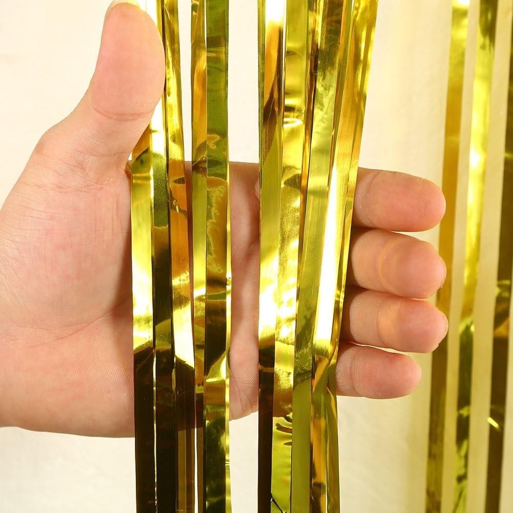 Perdea Franjurata, Vivimall, Model Decor Petrecere, pentru Fundal de Poze, Amenajare Colorata a Petrecerii, Dimensiune 100x200 cm, Gold