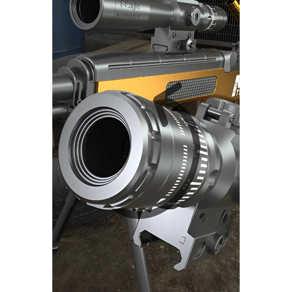 Pusca de Jucarie M14 Ultrarealista, Vivimall, Manuala, cu Luneta, 20 de Proiectile din Spuma Moale, 5 Cartuse, 100 cm, 8 ani+, Gri - vivimall.ro