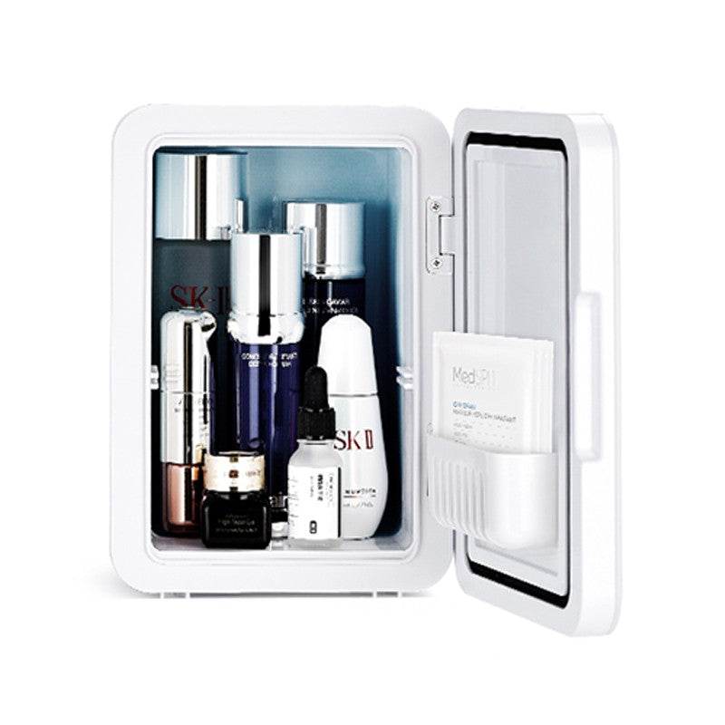 Mini frigider cosmetice, Flippy, dubla functie de incalzire/racire, portabil, 12L, alb