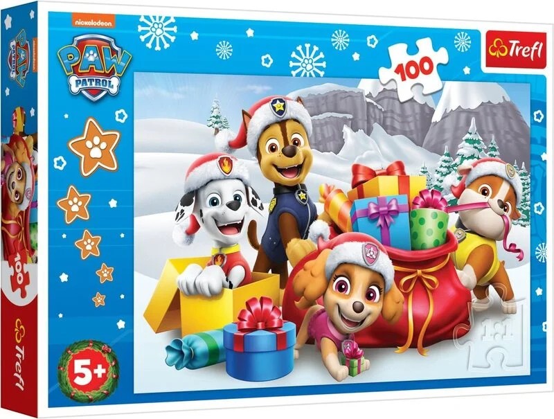 PUZZLE TREFL 100 PIESE PATRULA CATELUSILOR CRACIUNUL ALATURI DE PATRULA