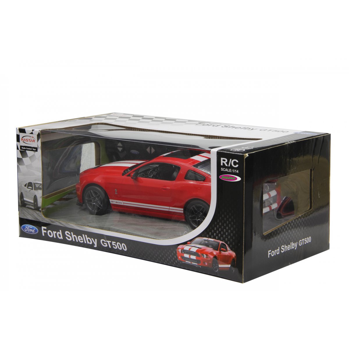 MASINA CU TELECOMANDA FORD SHELBY GT500 ROSU CU SCARA 1 LA 14