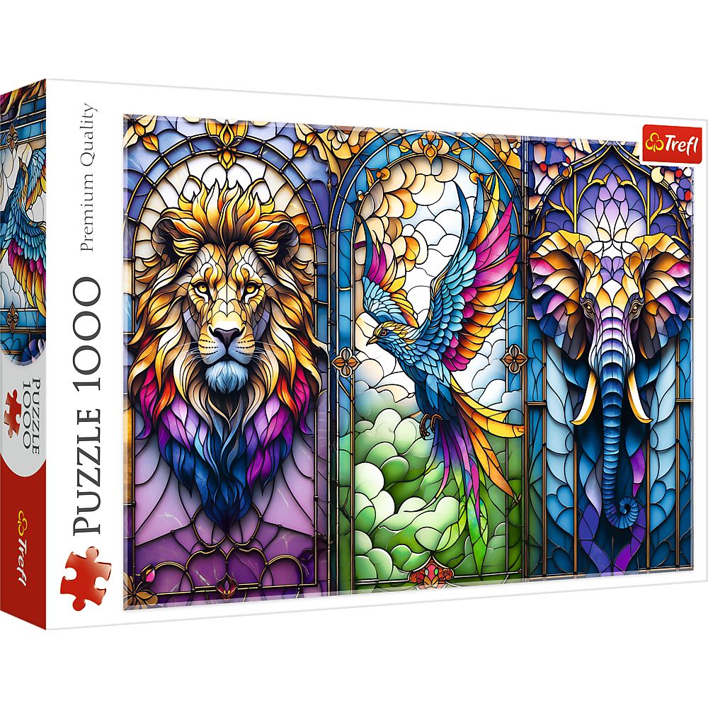 PUZZLE TREFL 1000 ANIMALE IN VITRALIU