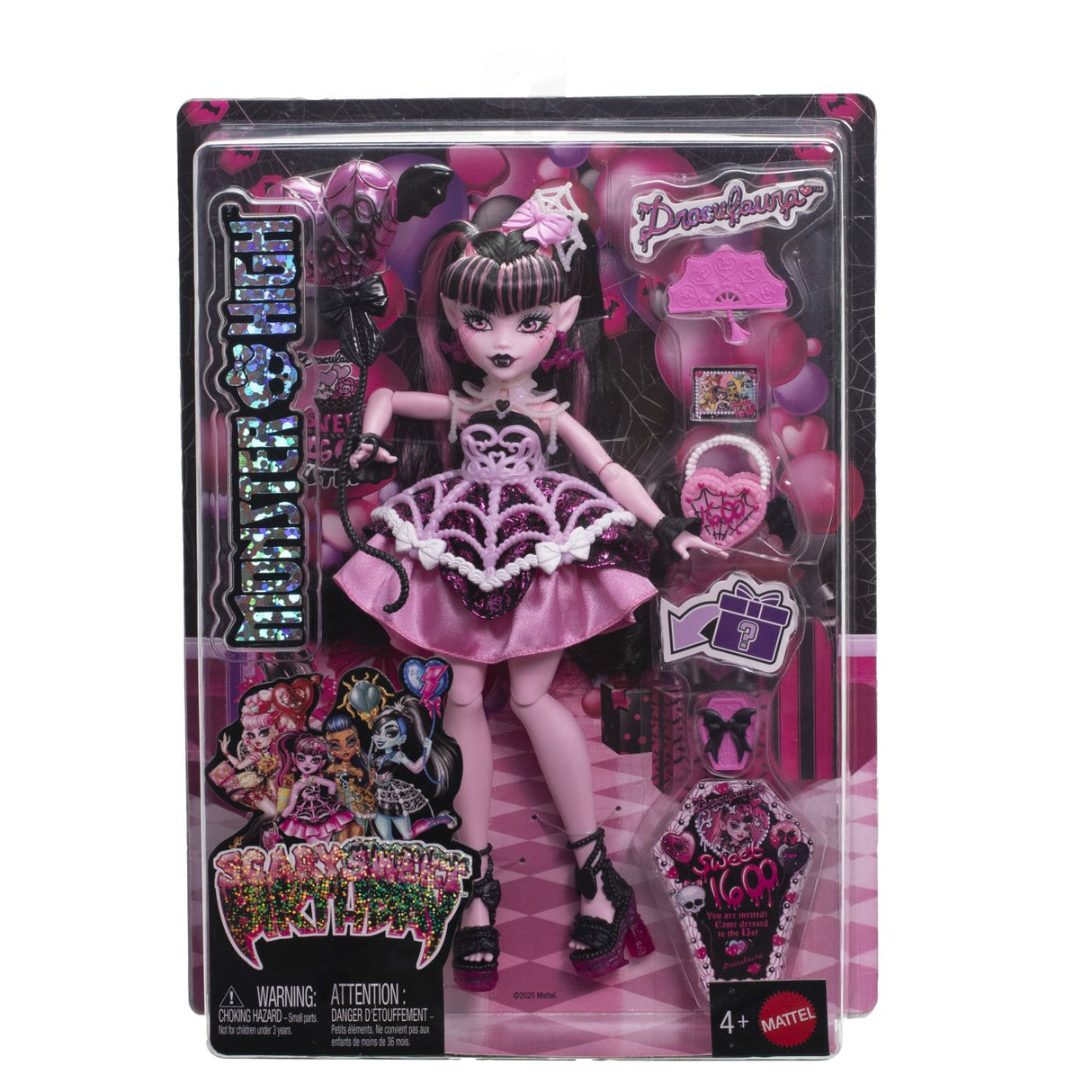 MONSTER HIGH ZIUA DE NASTERE DULCE SI INFRICOSATOARE PAPUSA DRACULAURA CU ACCESORII