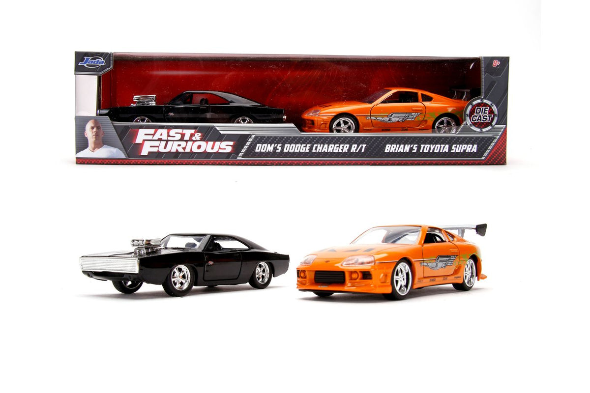 JADA FAST AND FURIOUS SET 2 MASINUTE METALICE DOMS DODGE CHARGER RT SI BRIANS TOYOTA SUPRA SCARA 1 LA 32