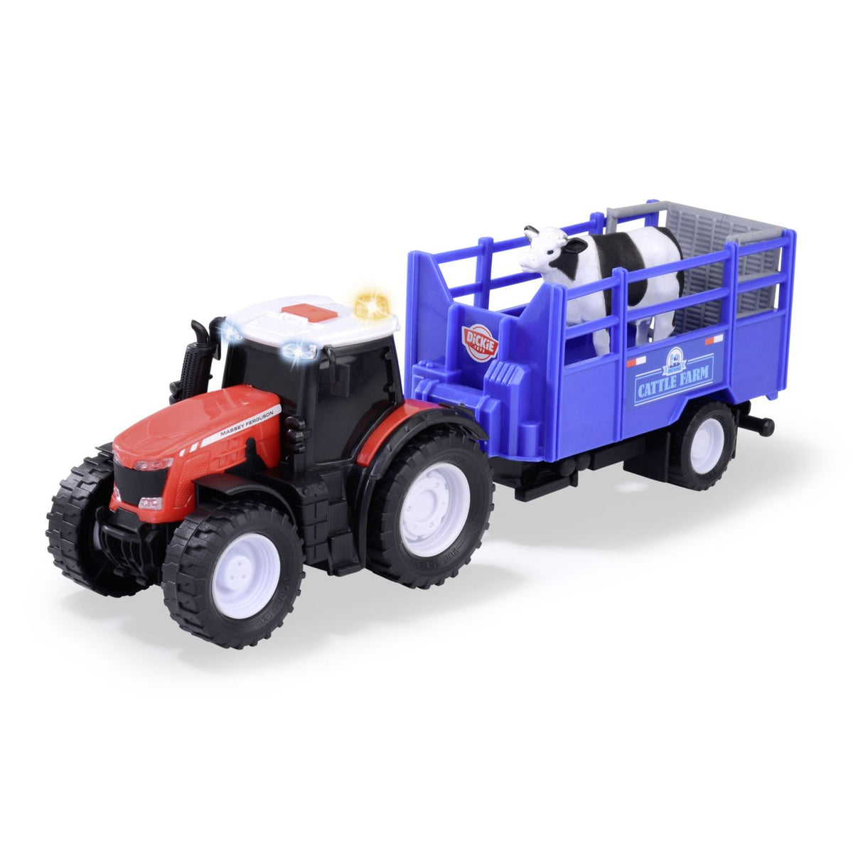 DICKIE MASSEY FERGUSON TRACTOR SI REMORCA CU SUNETE SI LUMINI