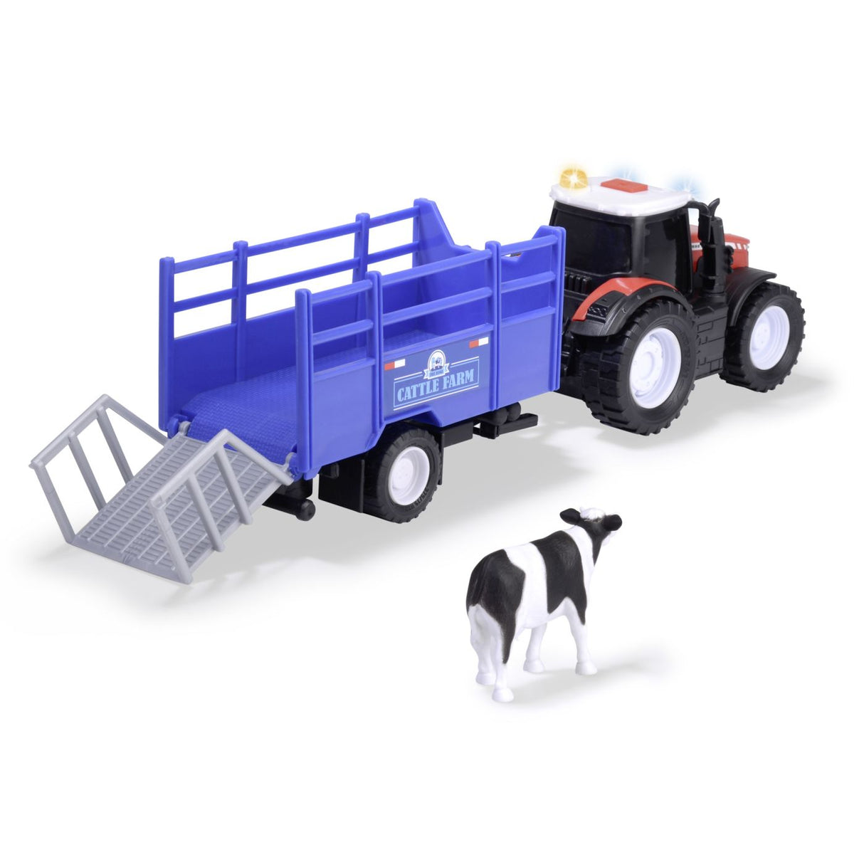 DICKIE MASSEY FERGUSON TRACTOR SI REMORCA CU SUNETE SI LUMINI