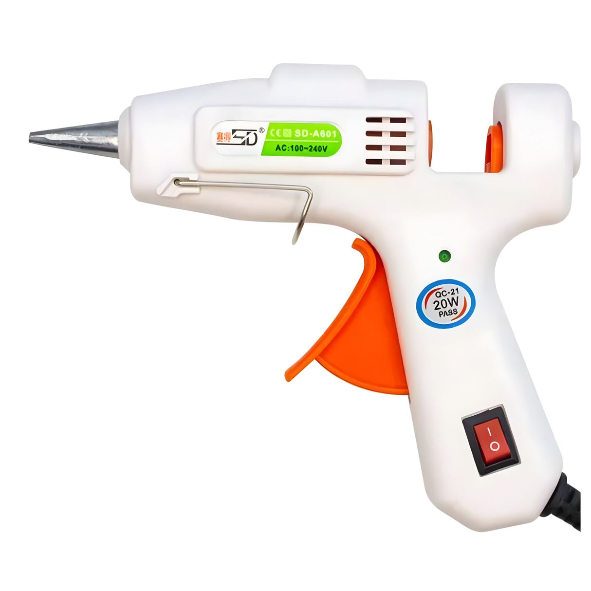 Pistol de Lipit cu Silicon la cald, Flippy, 20 W, pentru Batoane 7 mm, Duza din Aluminiu Anti-picurare, Incalzire Rapida, pentru Bricolaj, Artizanat și Reparatii, Alb - vivimall.ro