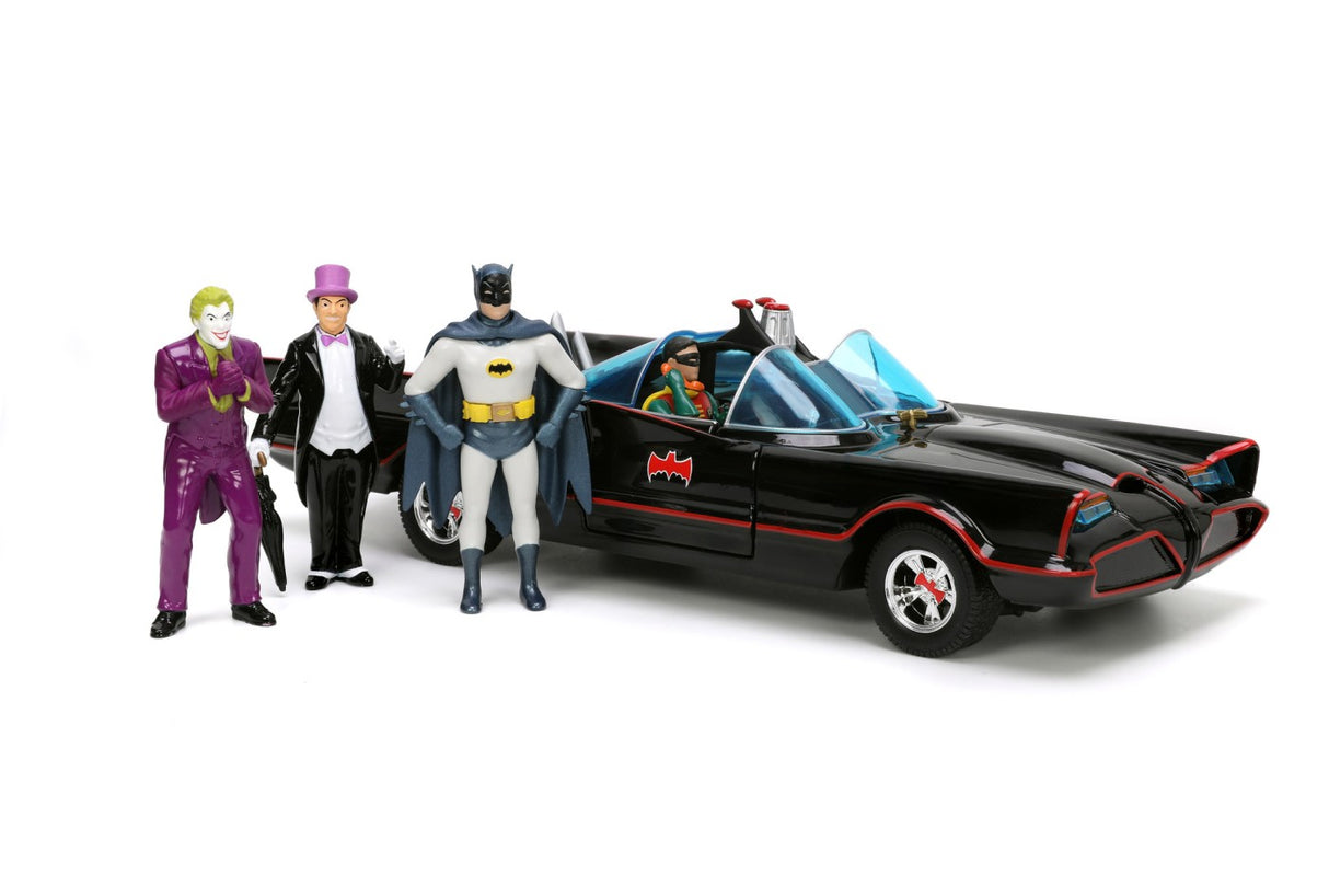 JADA BATMAN SET MASINUTA METALICA BATMOBILE 1:24 SI 4 FIGURINE