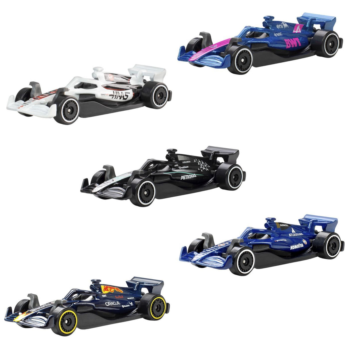 HOT WHEELS SET 5 MASINUTE METALICE FORMULA 1 2025