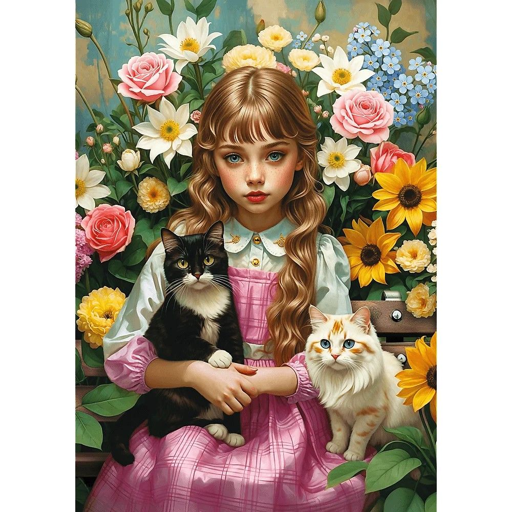 PUZZLE TREFL 1000 FATA CU PISICI