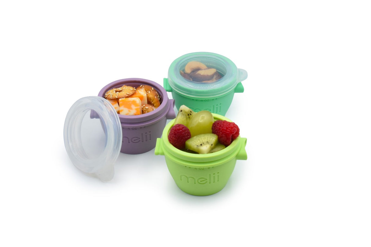 SET 4 RECIPIENTE SILICON SNAP&GO, MELII, 118 ML