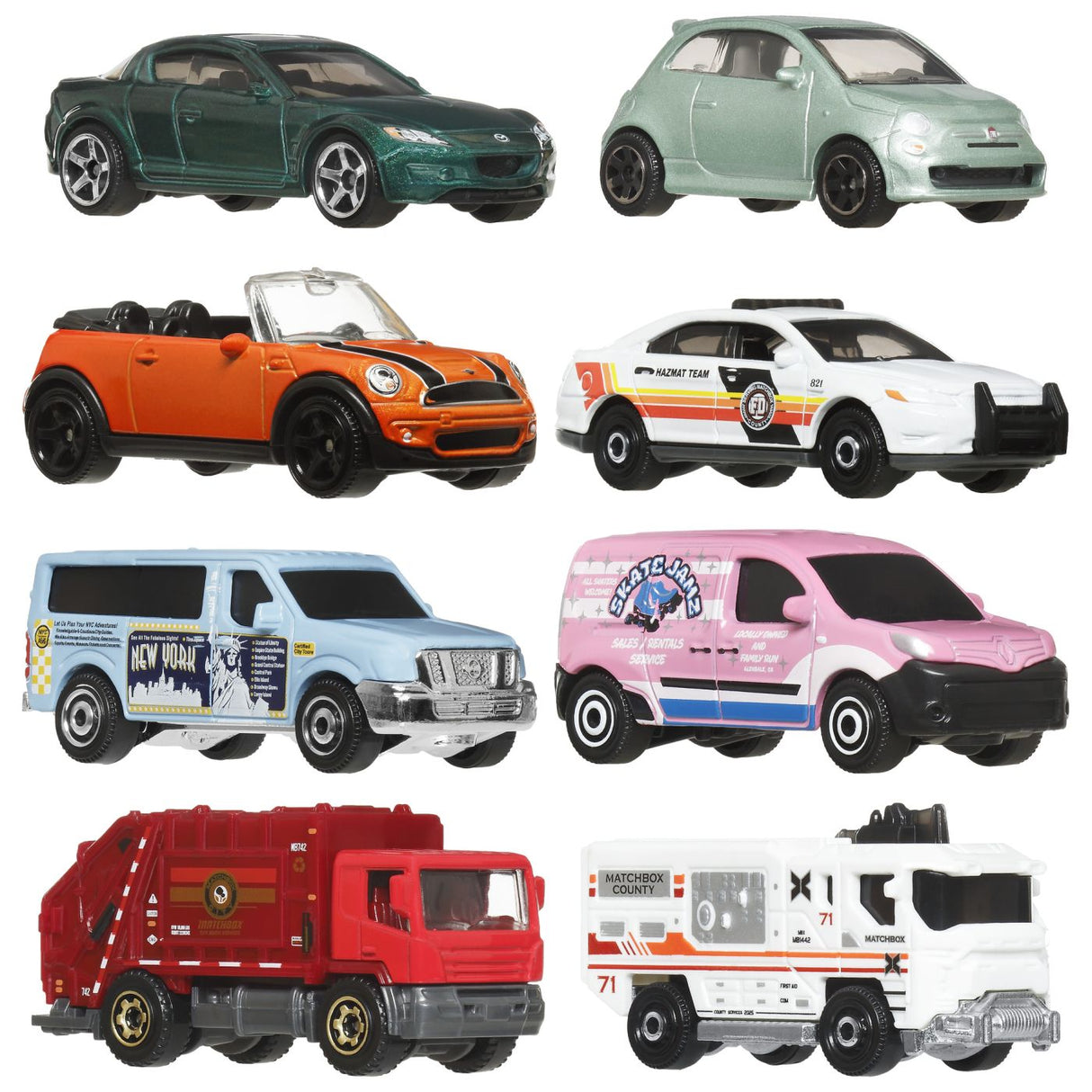 MATCHBOX SET 8 MASINUTE METALICE EXCLUSIV VAN UTILITAR FORD SCARA 1 LA 64