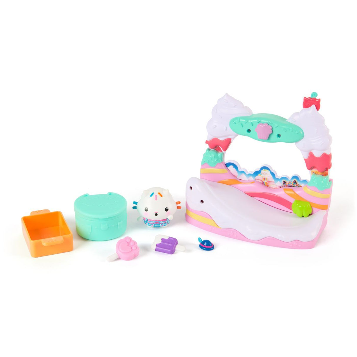 GABBYS DOLLHOUSE FILMUL SET BALCONUL DIN DULCIURI SI FIGURINA PISICA CAKEY CU ACCESORII