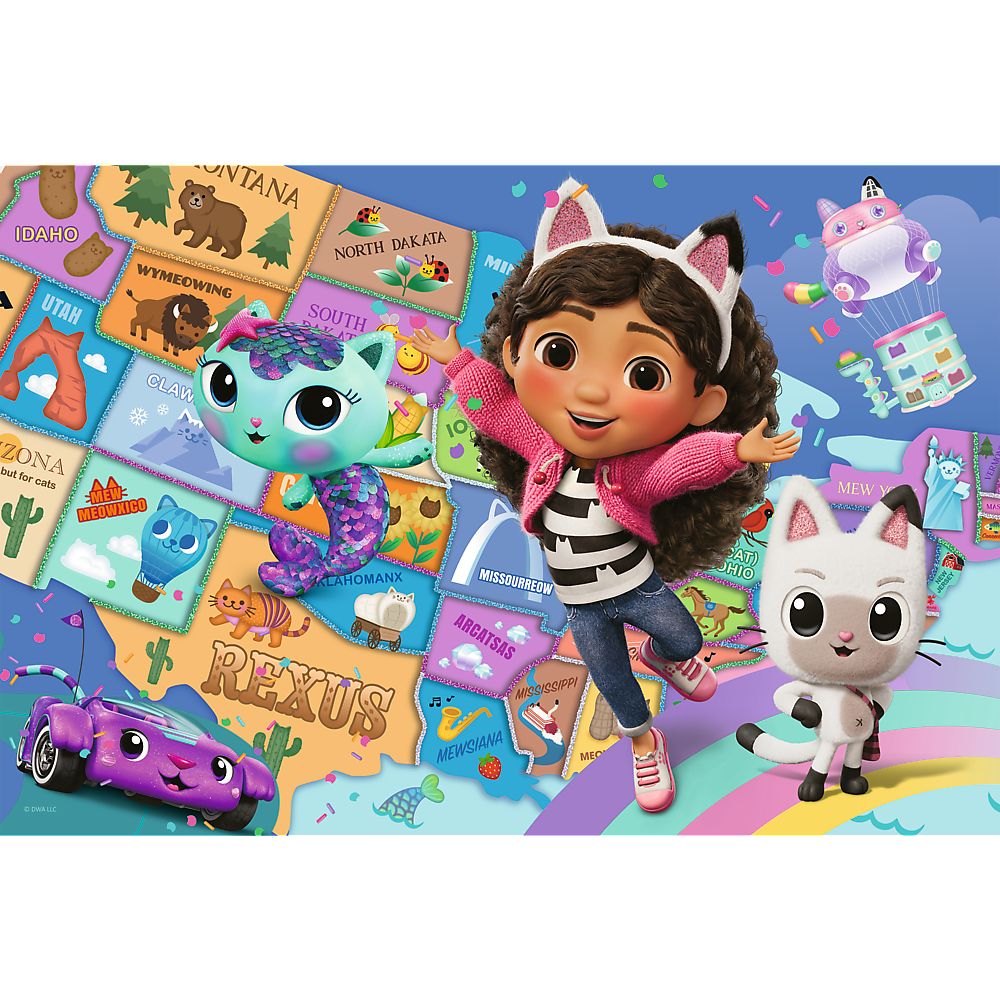 PUZZLE TREFL 100 GABBYS DOLLHOUSE PRIETENIA IN CASA PISICILOR LUI GABBY