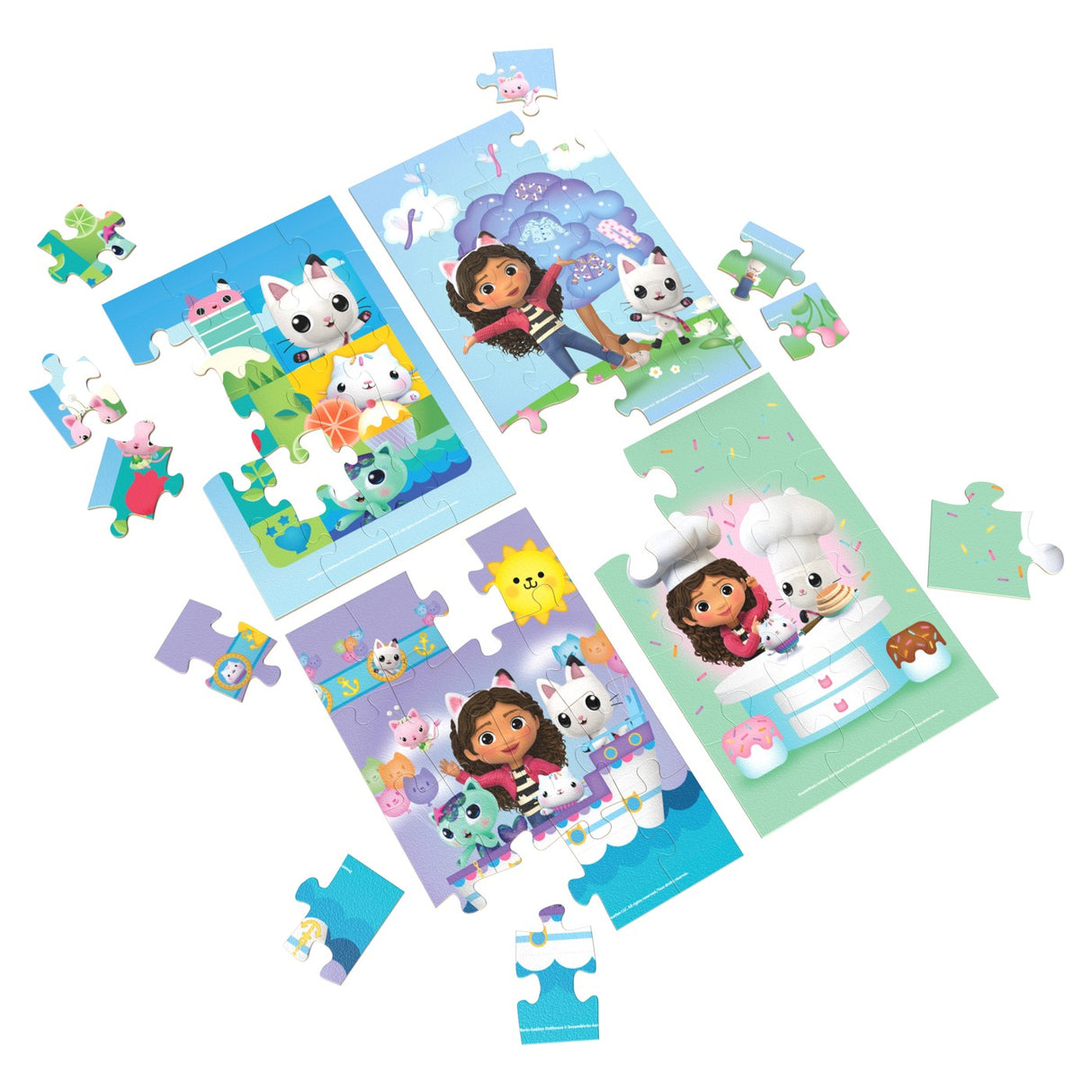 GABBYS DOLLHOUSE SET 4 PUZZLE DIN LEMN