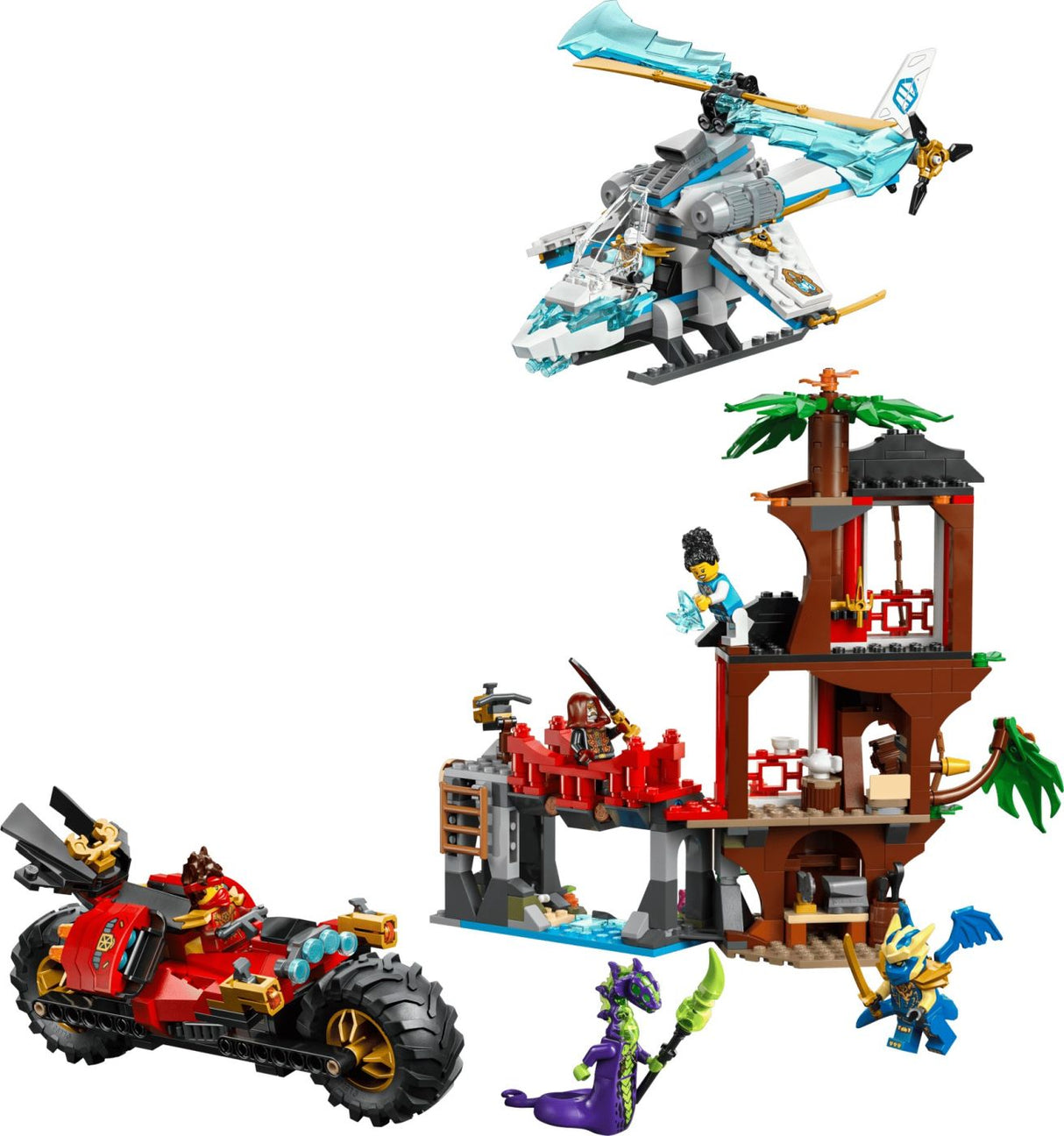 LEGO NINJAGO LUPTA LA CASA DIN COPAC CU VEHICULE NINJA 71857