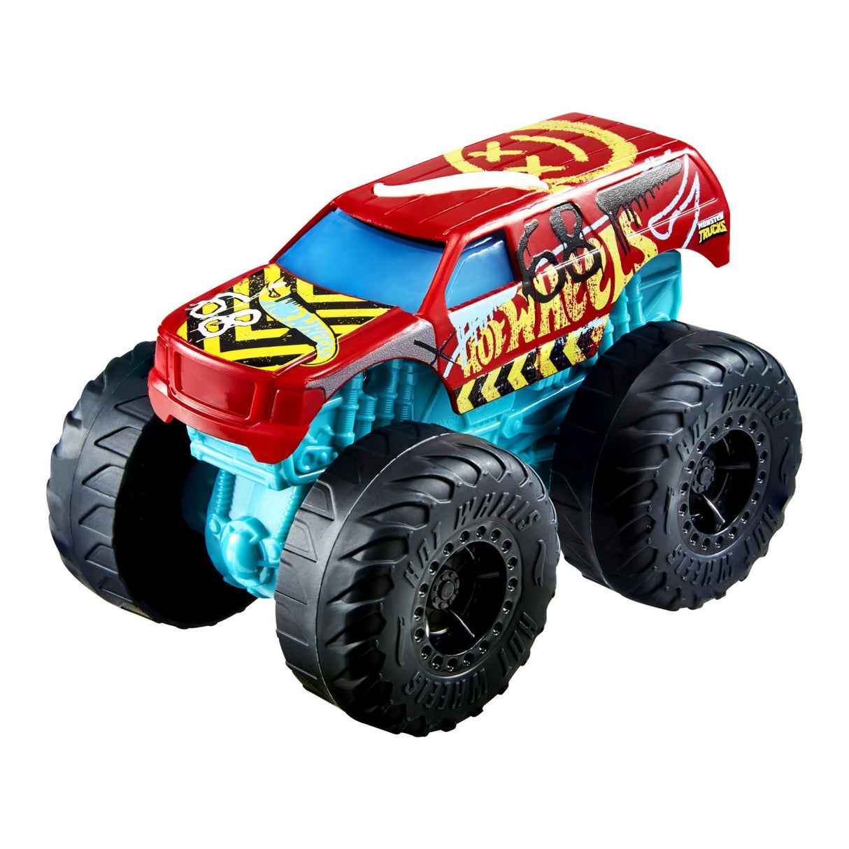 HOT WHEELS MONSTER TRUCK ROARIN WRECKERS DEMO DERBY CU FUNCTII SI SUNETE SCARA 1:43
