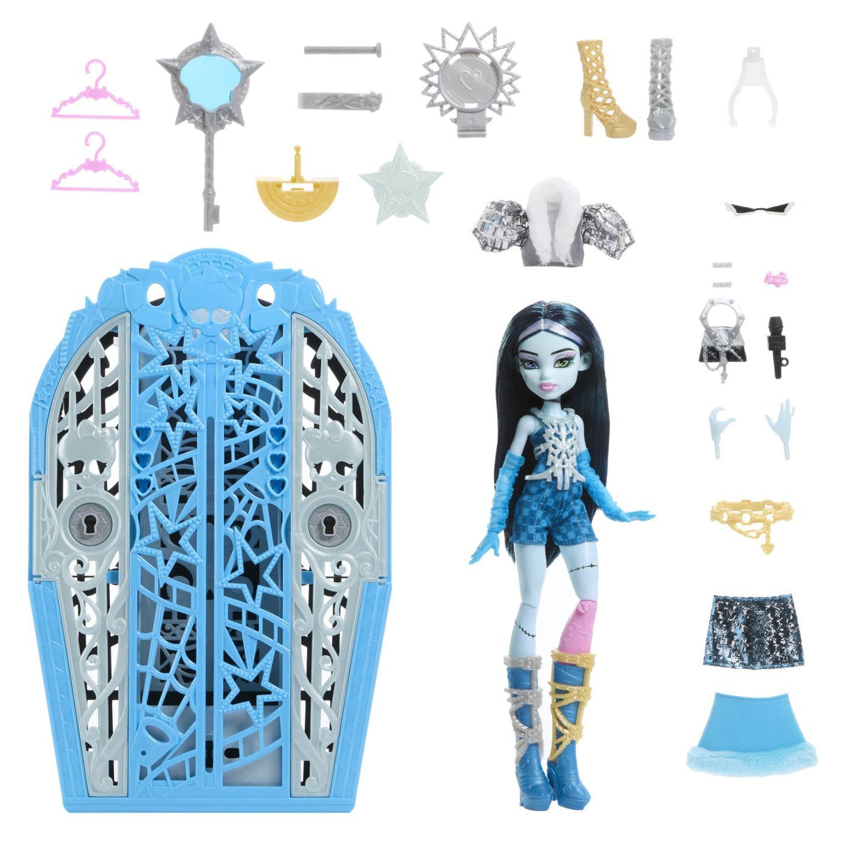 MONSTER HIGH PAPUSA FRANKIESTEIN CU DULAP REVELATOR SI ACCESORII