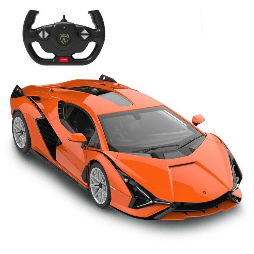 MASINA CU TELECOMANDA LAMBORGHINI SIAN PORTOCALIU CU SCARA 1 LA 14