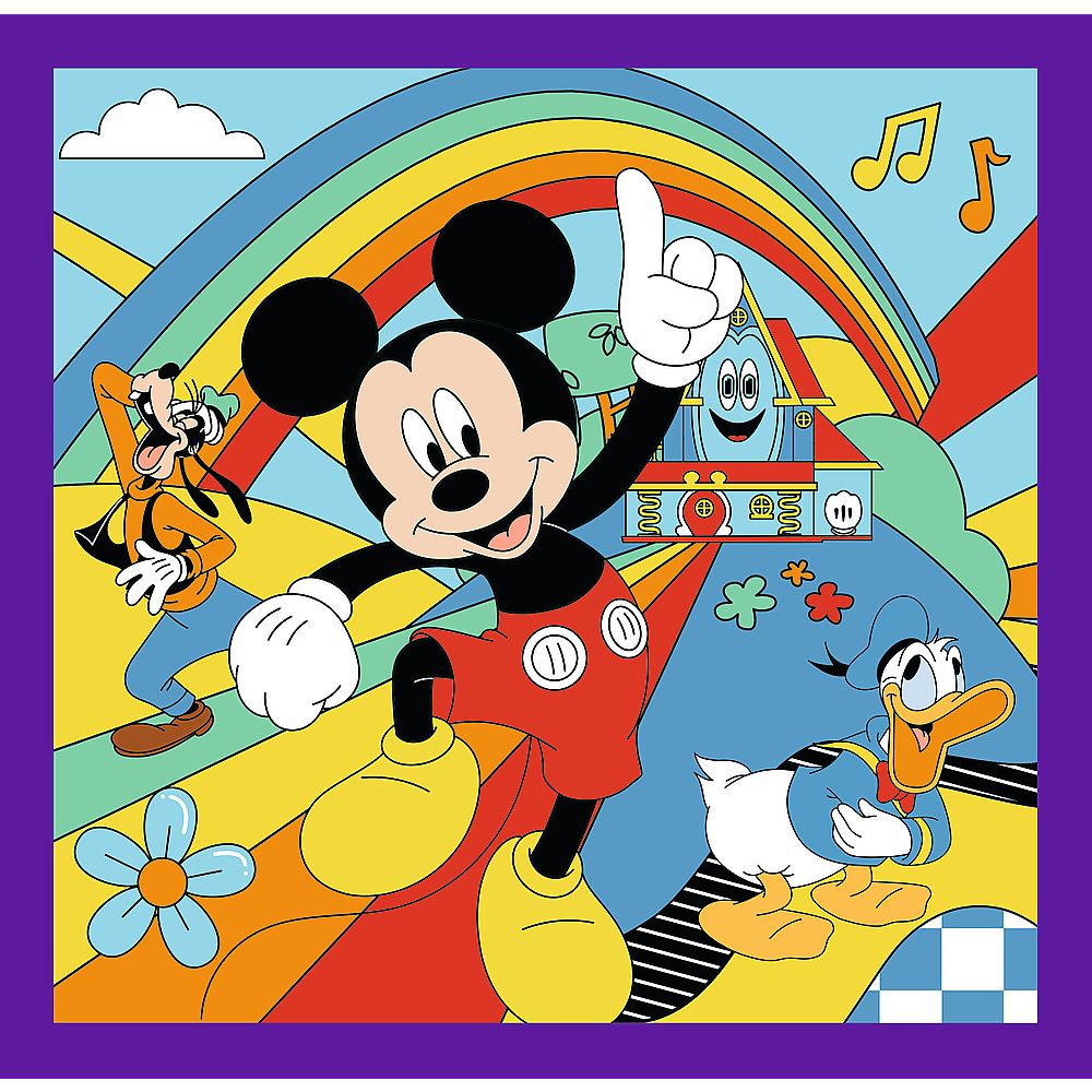 PUZZLE TREFL 3IN1 MICKEY MOUSE SI PRIETENII MICKEY SI ECHIPA LUI VESELA