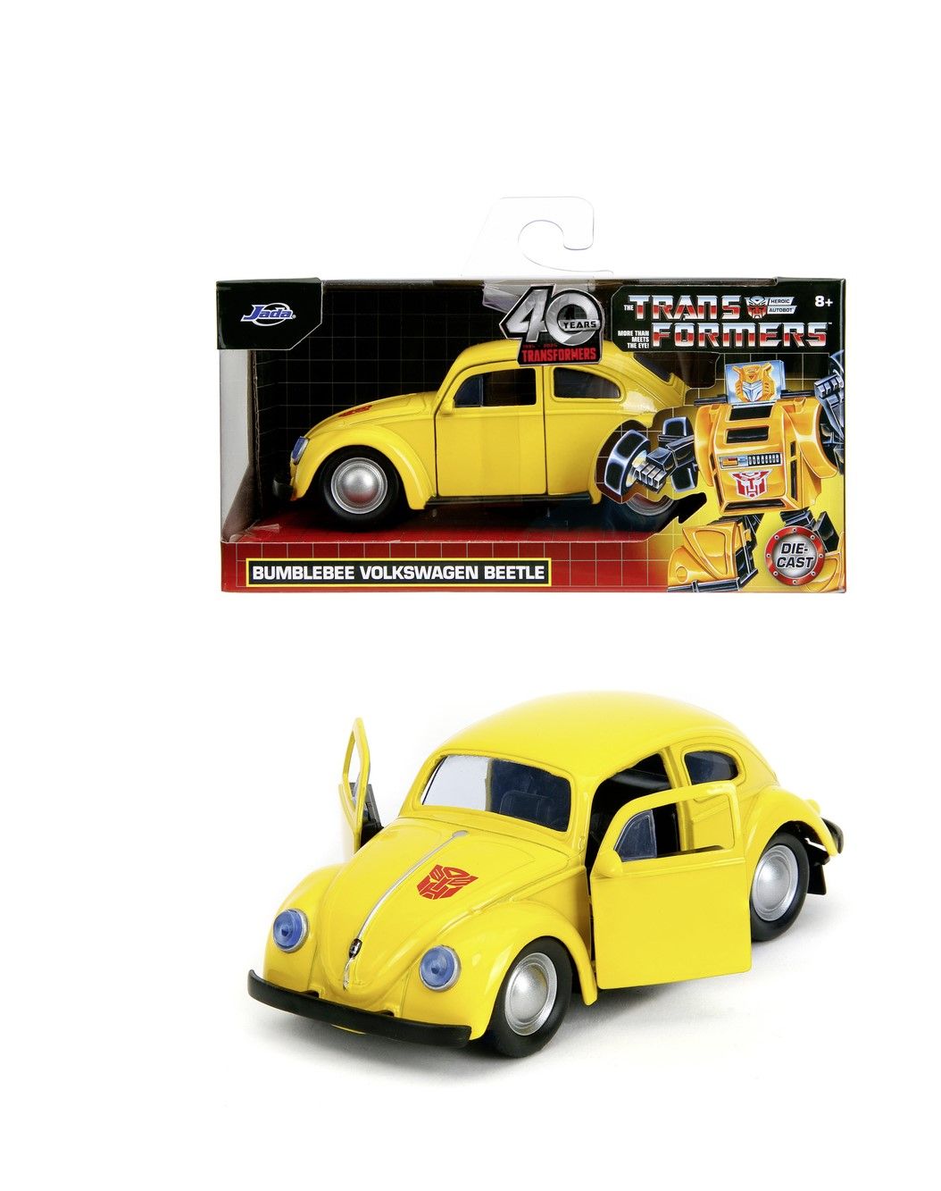 JADA TRANSFORMERS MASINUTA METALICA BUMBLEBEE VOLKSWAGEN BEETLE SCARA 1 LA 32
