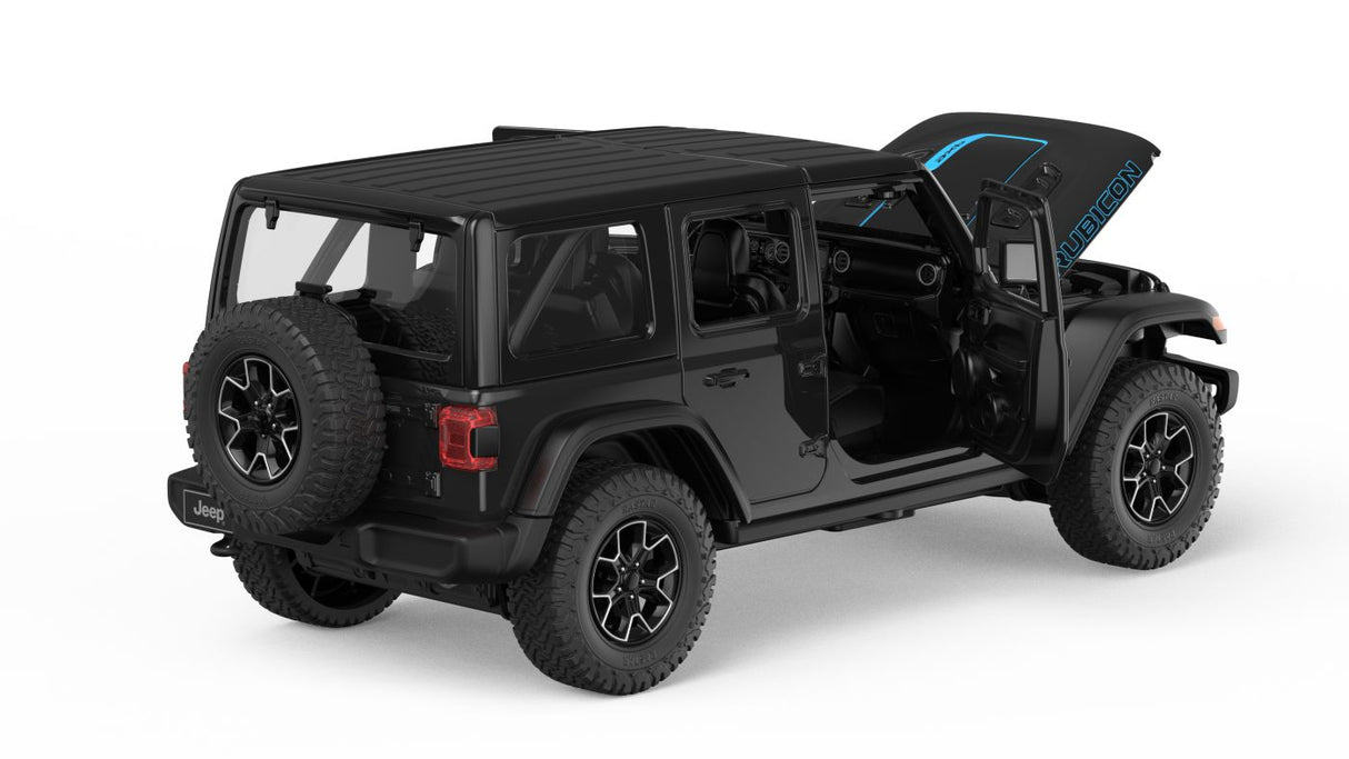 MASINUTA METALICA JEEP WRANGLER RUBICON 4XE NEGRU SCARA 1 LA 24