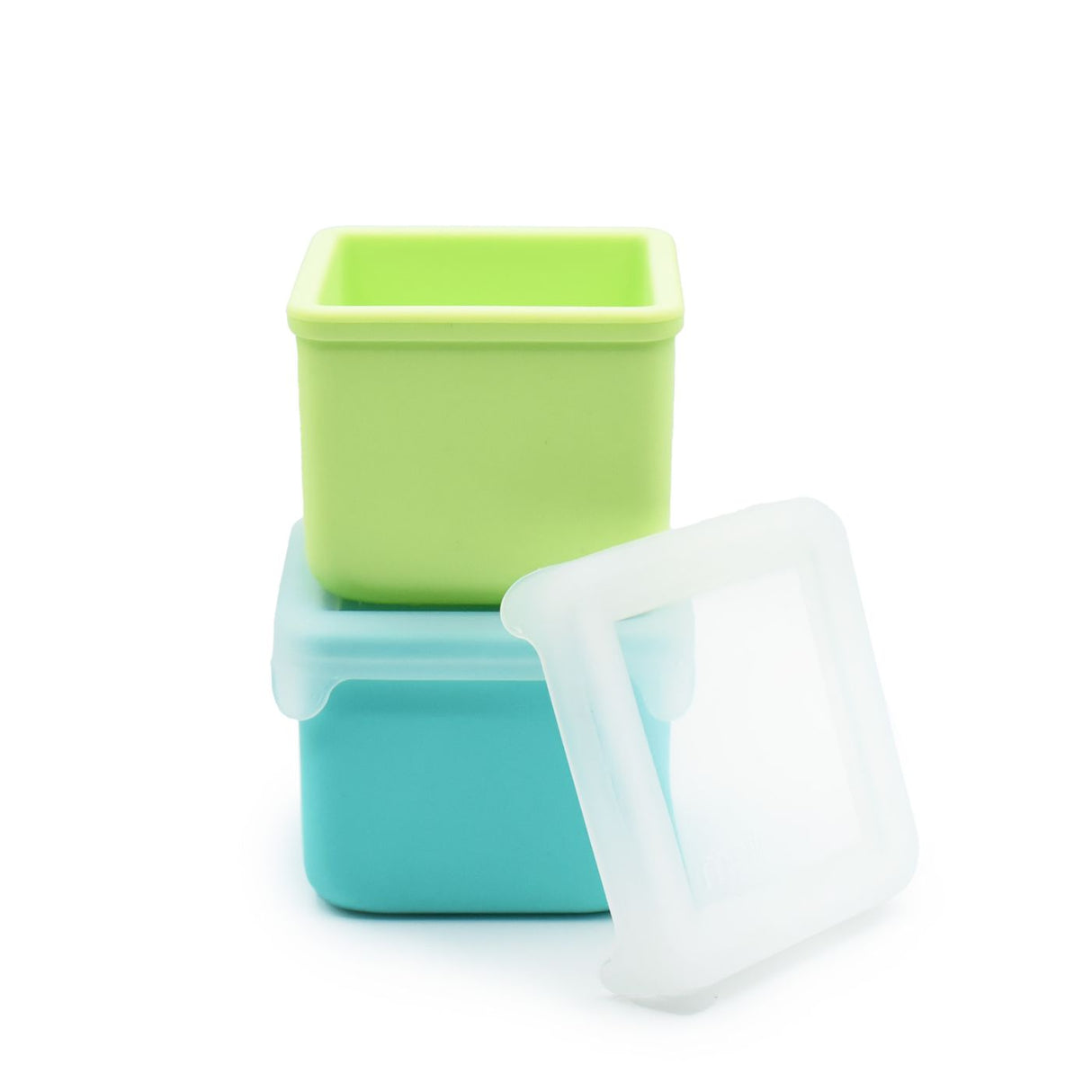 SET 2 RECIPIENTE SILICON, MELII, BLUE LIME