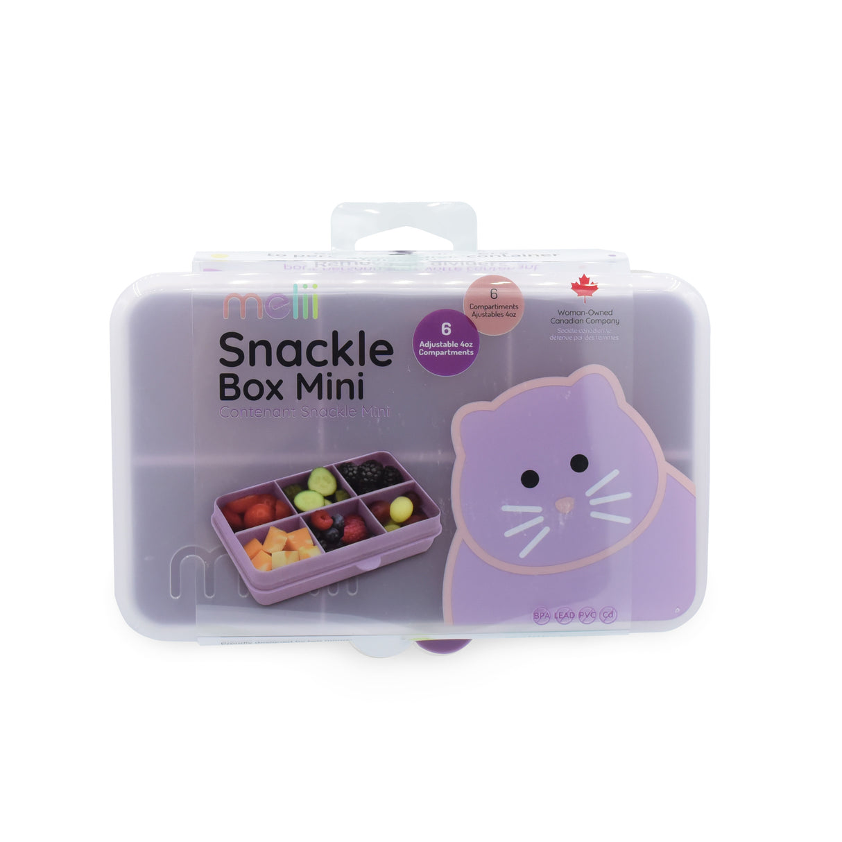 CUTIE SNACK 6 COMPARTIMENTE, MELII, PRINT PISICA