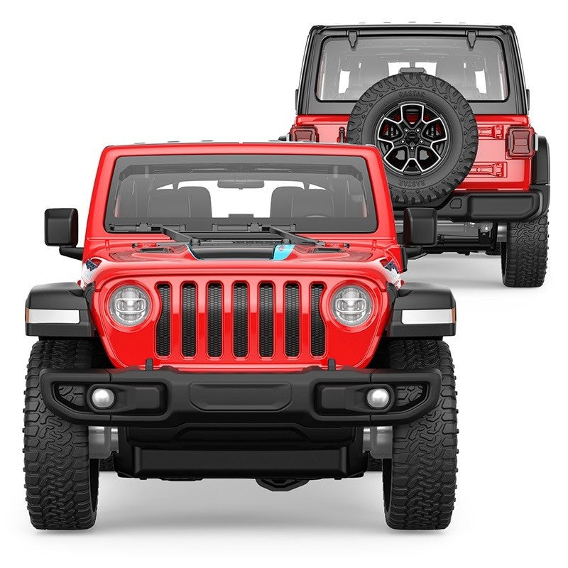 MASINUTA METALICA JEEP WRANGLER RUBICON 4XE ROSU CU SCARA 1 LA 32