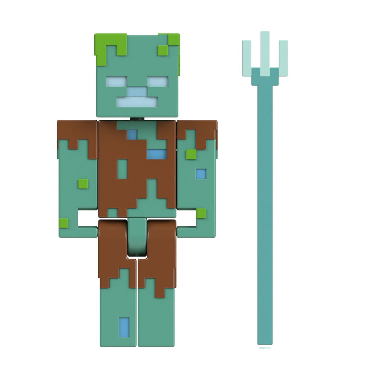 MINECRAFT CRAFT A BLOCK FIGURINA DROWNED 8CM