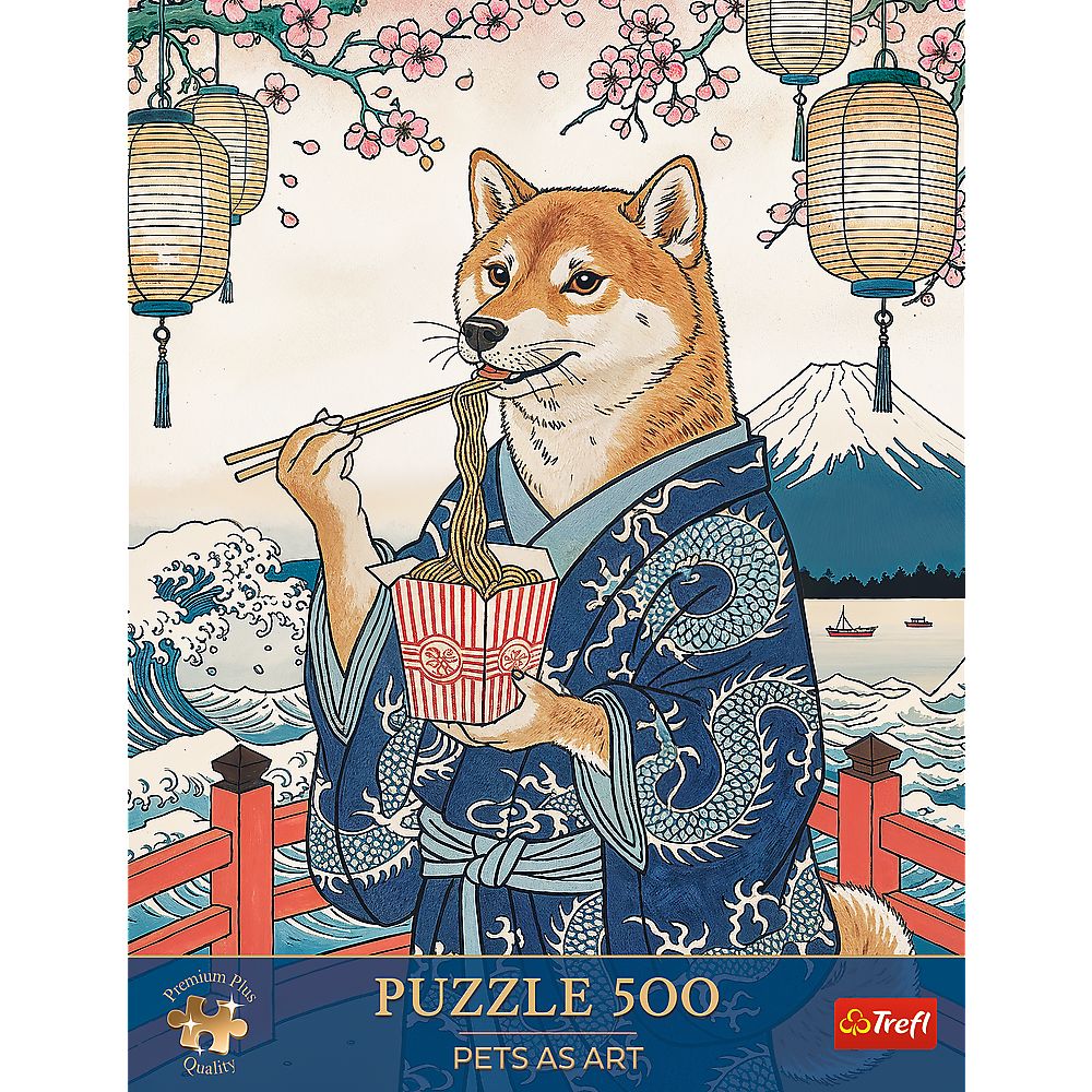 PUZZLE TREFL 500 PREMIUM PLUS PETS AS ART MEDITATIA CU PASTE A LUI SHIBA