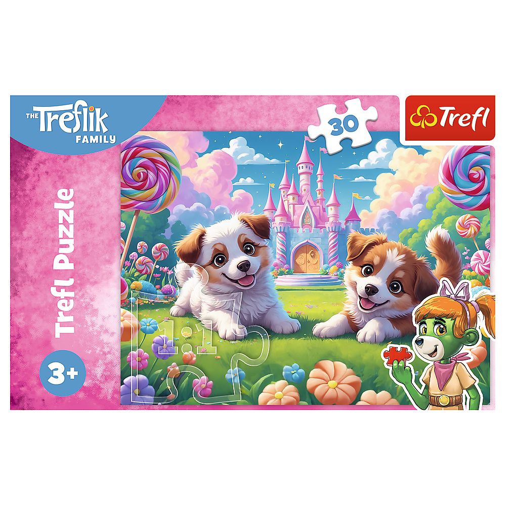 PUZZLE TREFL 30 FAMILIA TREFLIK O LUME PLINA DE ZAMBETE