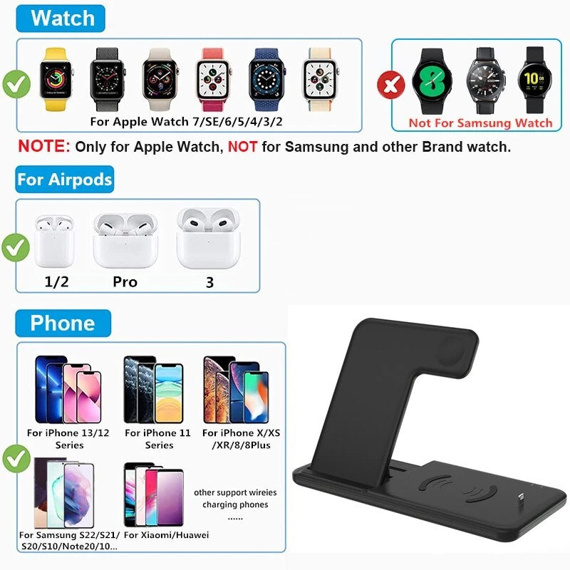 Detaliu suprafață încărcătoare stație wireless 4 în 1, finisaj mat negru