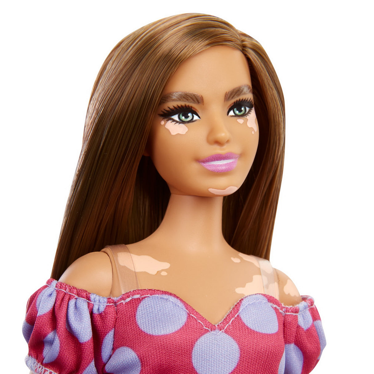PAPUSA BARBIE FASHIONISTA SATENA CU ROCHIE ROZ CU BULINE