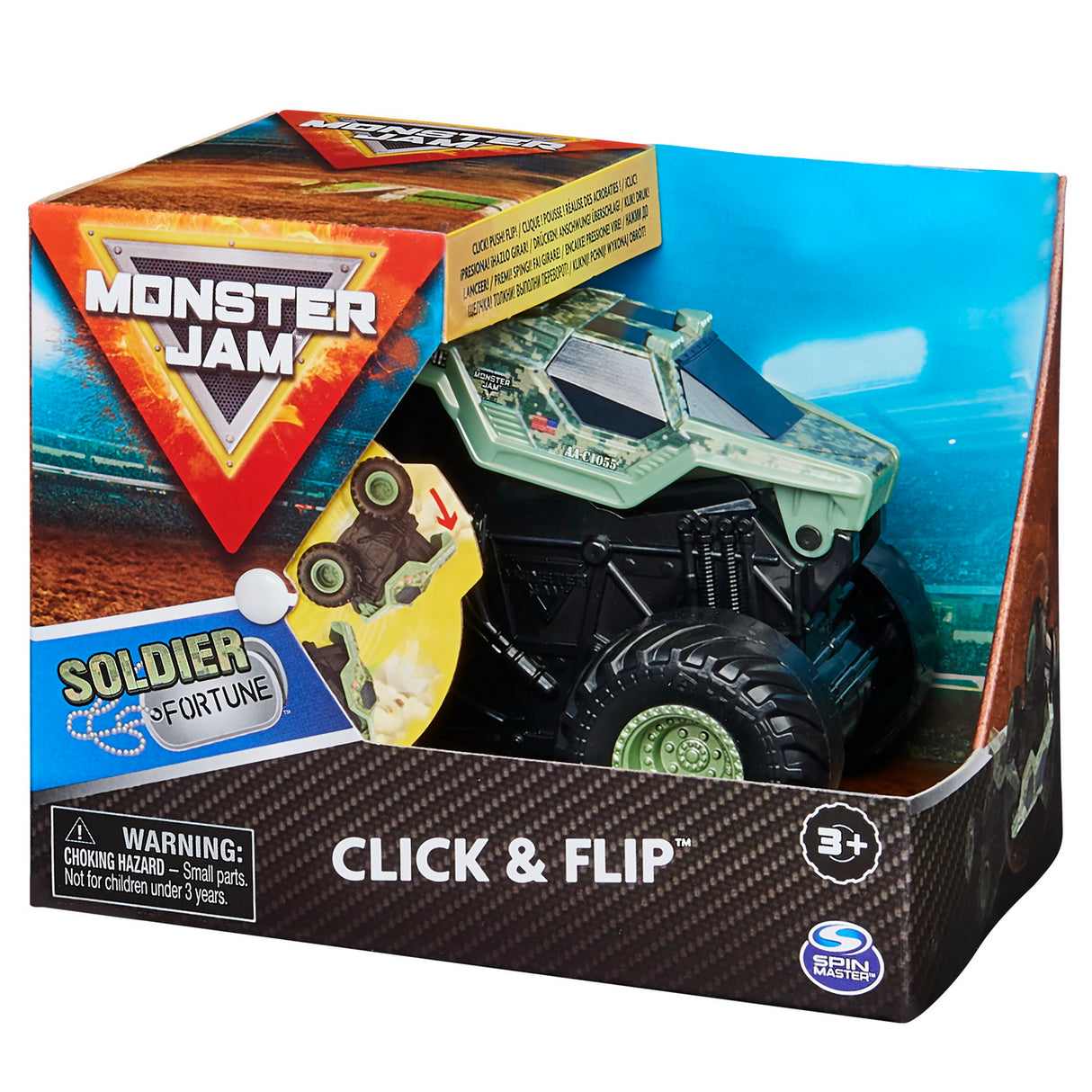 MONSTER JAM SOLDIER FORTUNE SERIA CLICK FLIP SCARA 1 LA 43