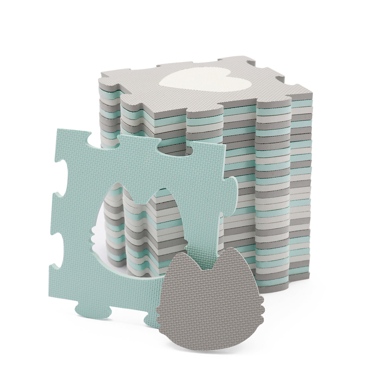 COVORAS DE JOACA KINDERKRAFT LUNO SHAPES, PUZZLE 3D, SPUMA, MINT