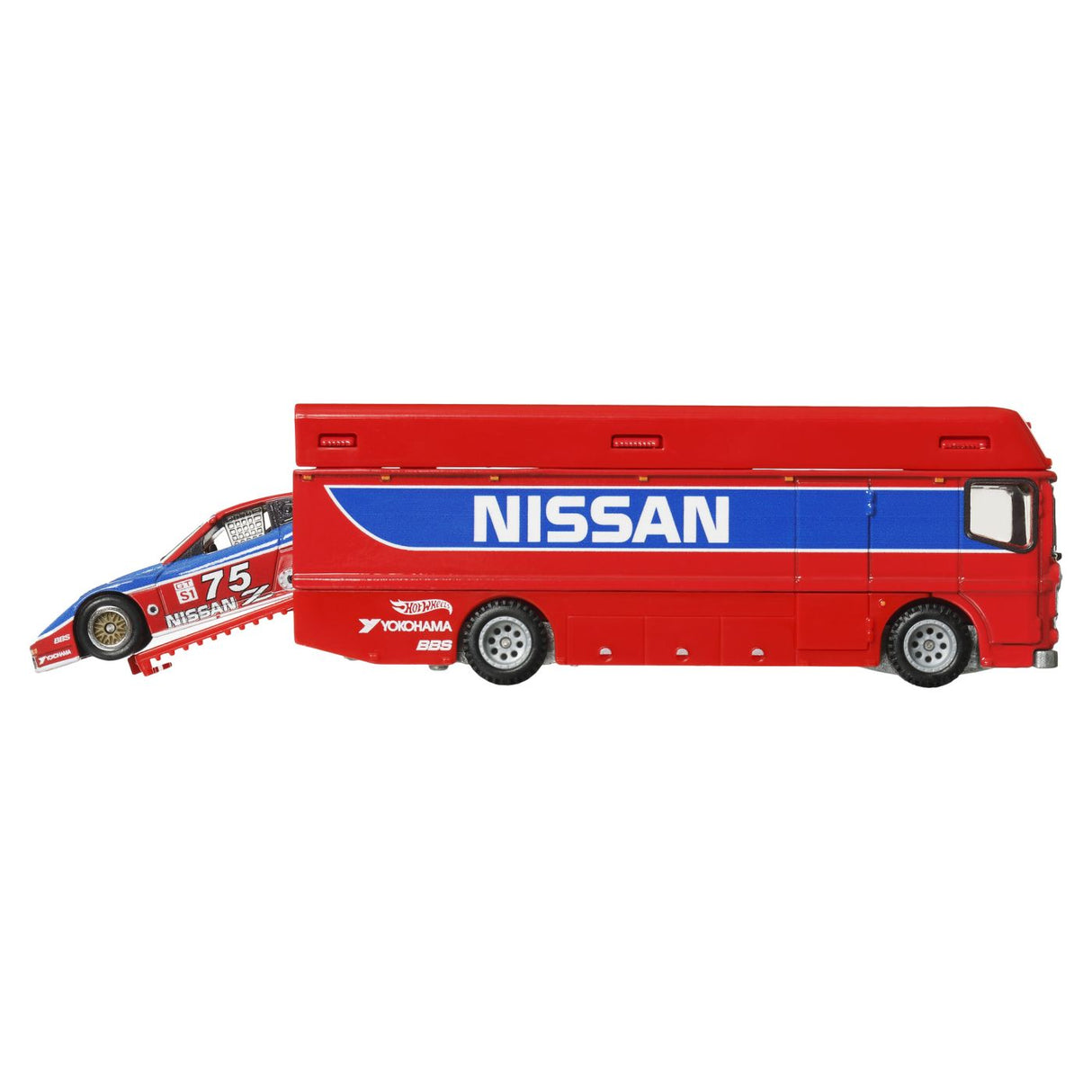 HOT WHEELS TRANSPORTATOR EURO HAULER CU MASINUTA NISSAN 300 ZX GTS SCARA 1:64