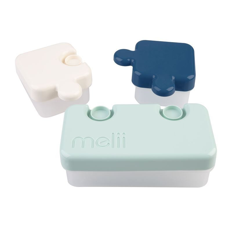 RECIPIENT HRANA BEBE MODEL PUZZLE, MELII LUXE, BLEUMARIN IVOIRE MENTA