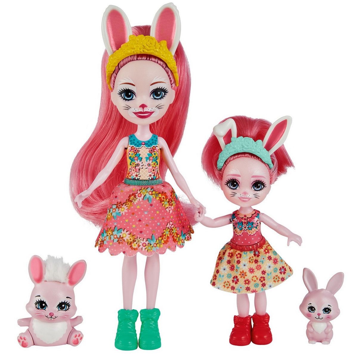 ENCHANTIMALS SET PAPUSI SURORI SI ANIMALUTELE LOR BREE BUNNY SI TWIST SI BEDELIA BUNNY SI TAPPY