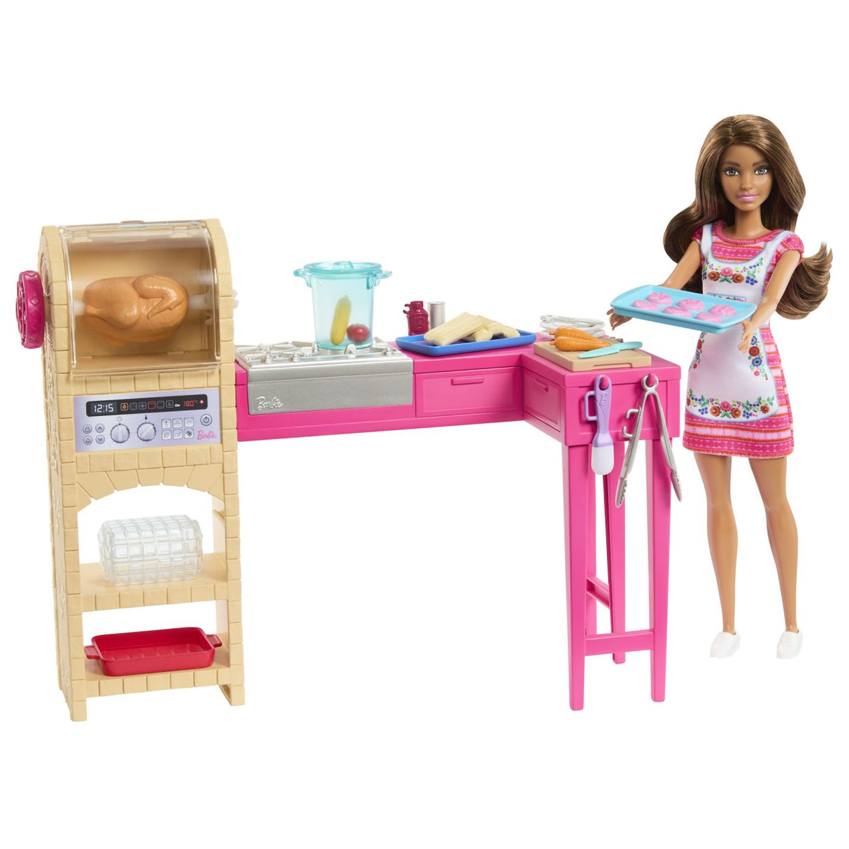 BARBIE SI TERESA RETETA PENTRU PRIETENIE SET PAPUSA TERESA SI BUCATARIE CU ACCESORII