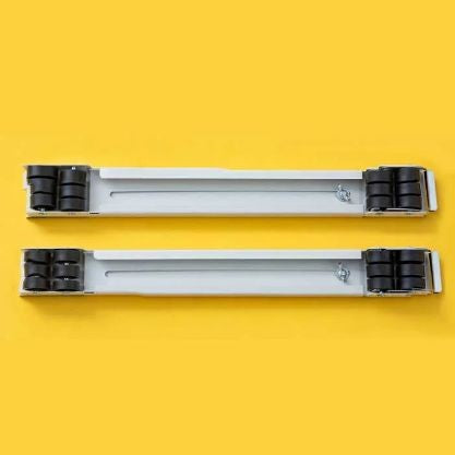 Set Suport Reglabil cu Roti pentru Mutat Mobila, Vivimall, Dimensiune Reglabila, Greutate Maxima 330kg, Benzi Antiderapante, cu Frana, Alb Negru - vivimall.ro