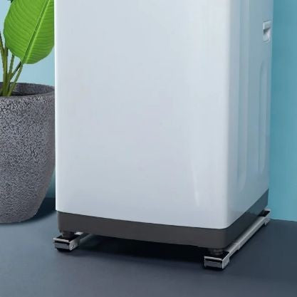 Set Suport Reglabil cu Roti pentru Mutat Mobila, Vivimall, Dimensiune Reglabila, Greutate Maxima 330kg, Benzi Antiderapante, cu Frana, Alb Negru - vivimall.ro