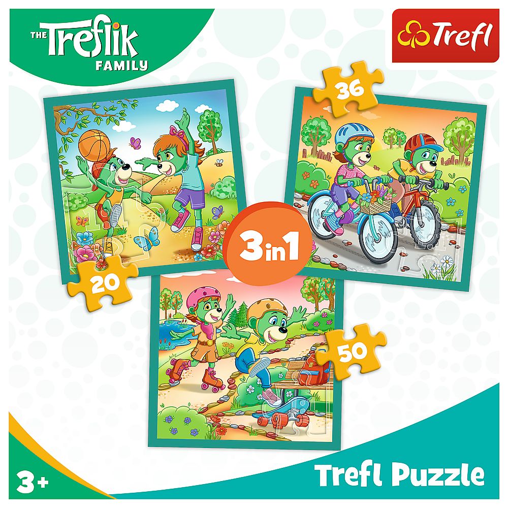 PUZZLE TREFL 3IN1 INTALNIREA FAMILIEI TREFELIK