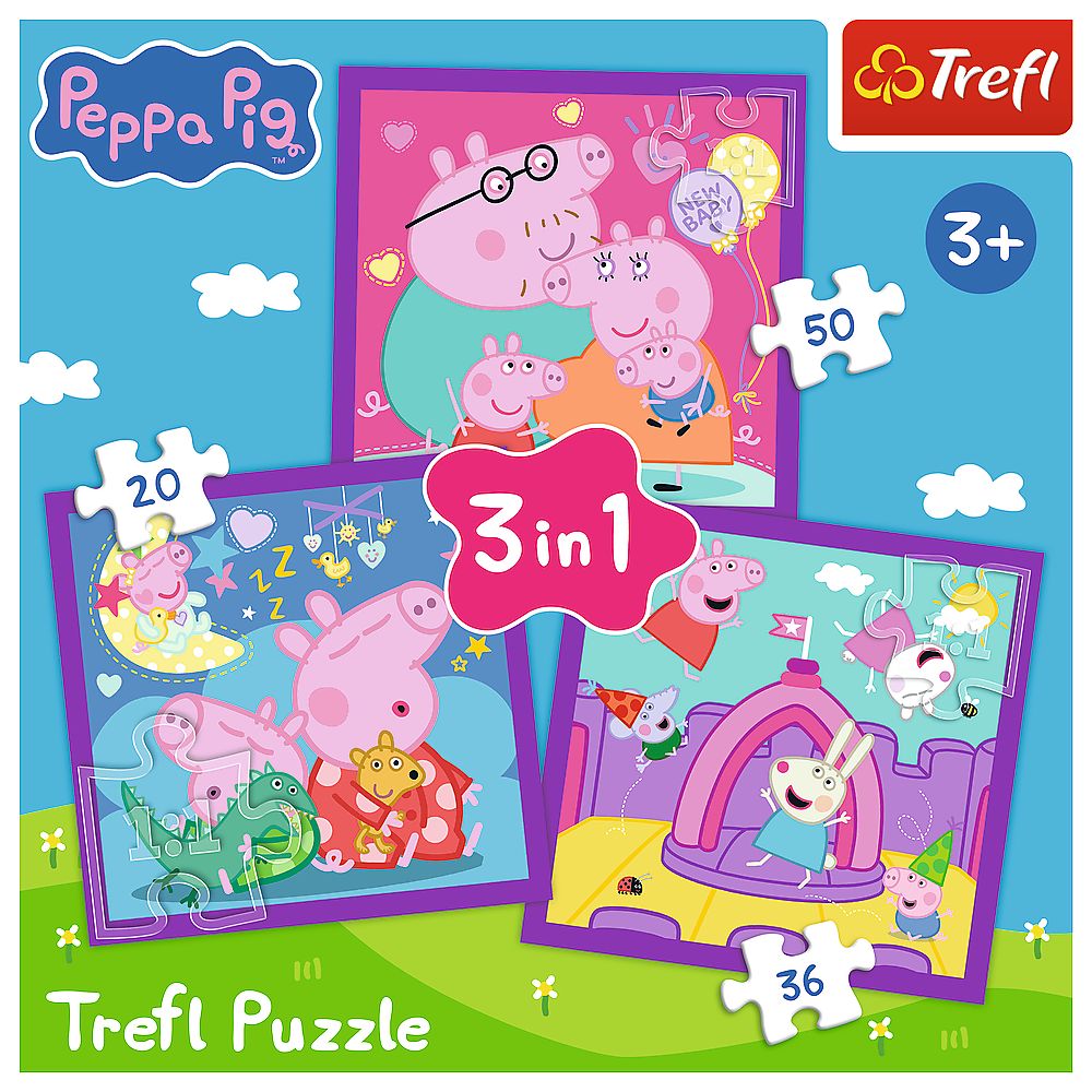 PUZZLE TREFL 3IN1 OBICEIURILE LUI PEPPA PIG
