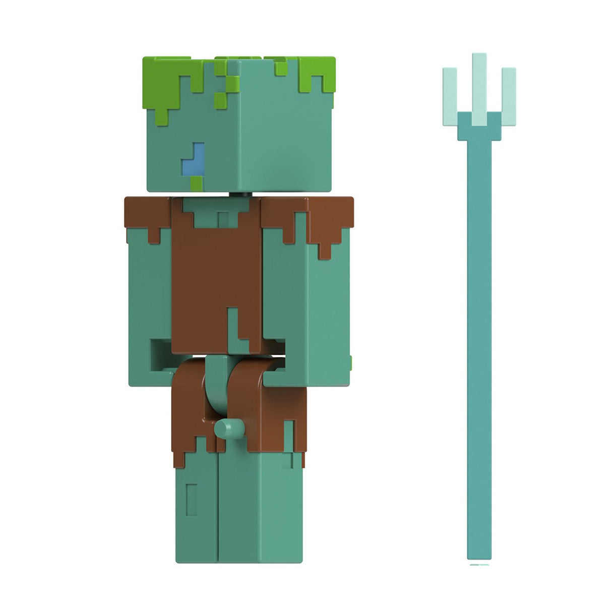 MINECRAFT CRAFT A BLOCK FIGURINA DROWNED 8CM