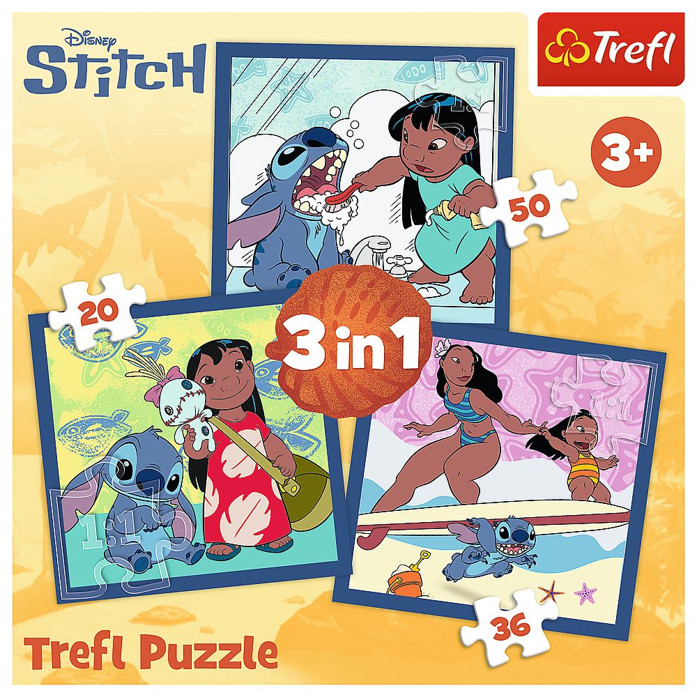 PUZZLE TREFL 3IN1 DISNEY STITCH ORA STITCH